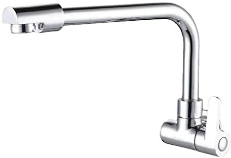 Wasserhahn Küche Wandmontage Kaltwasser Schwenker Einloch Waschtischarmatur Chrom
