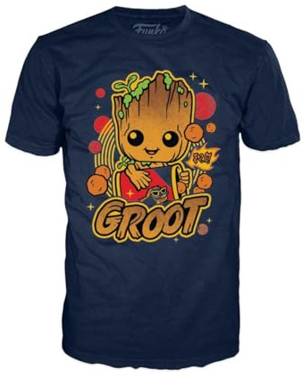 Funko Boxed Tee: Groot Shorts - Groot - T-Shirt - Vêtements - Idée de à Manches Courtes pour Les Adultes Les Hommes et Les Femmes - Produits Officiels - Movies Fans