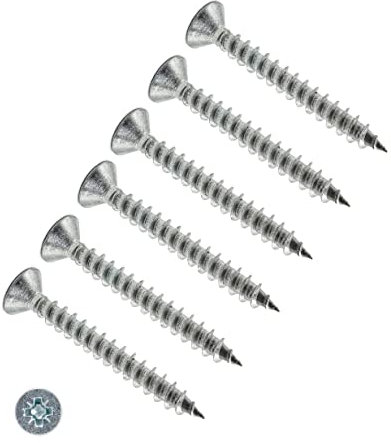TERF® 5.0mm X 50mm Pozi Flat Double Countersunk Stainless Steel A2 (304) Screws For PVCu Wooden Timber Chipboard MDF and General Purpose Use Screw Size 5.0 X 50mm (No.10 X 2) - Pack of 25