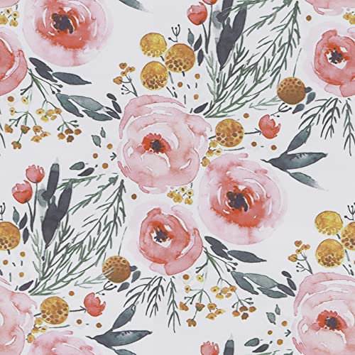 CiCiwind Selbstklebende Tapete Blumen 39×500cm Florales Muster Möbel Folie Rosa Weiß Wandbelag Selbstklebend Wasserdicht Vinyl Klebefolie für Schlafzimmer Wohnzimmer Wand Möbel