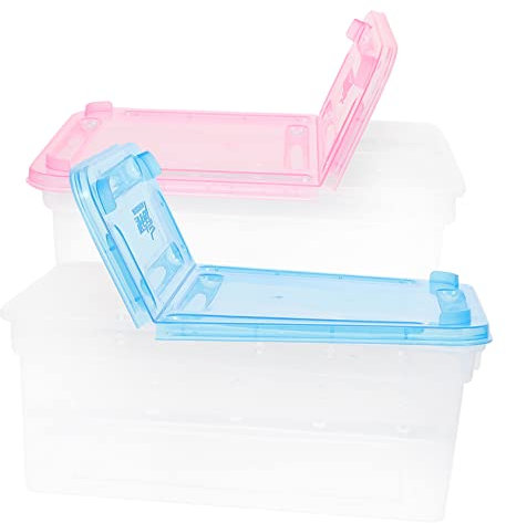 HAPINARY Zuchtbecken Für Aquarien 2 Stücke Boxen Reptil Haustier Terrarium Kunststoff Fütterung Box Lebenden Körper Reptilien Inkubator