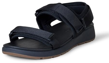 Amazon Essentials Men's Adjustable Triple Strap Sandal Shoes, Black, 11
