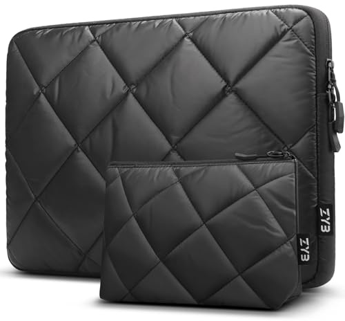 ZYB 14 Pulgadas Puffy Funda Portátil Ordenador para 15,3 Pulgadas MacBook Air M3 2024(A3114) M2 2023(A2941), 14 Pulgadas DELL Acer ASUS Chromebook Lenovo Thinkpad Ideapad, MacBook Pro 15 - Negro
