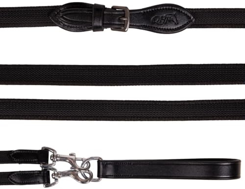 NETPROSHOP Schlaufzügel Basic mit Gummi durchwebt für mehr Griffigkeit schwarz Pony und Full, Groesse:Full