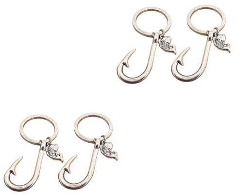 GALPADA 4stücke Kreative Fischhaken Schlüsselanhänger Aus Vintage Schlüsselbund Für Taschen Und Handys Für Geburtstage Valentinstag Und Feiertage