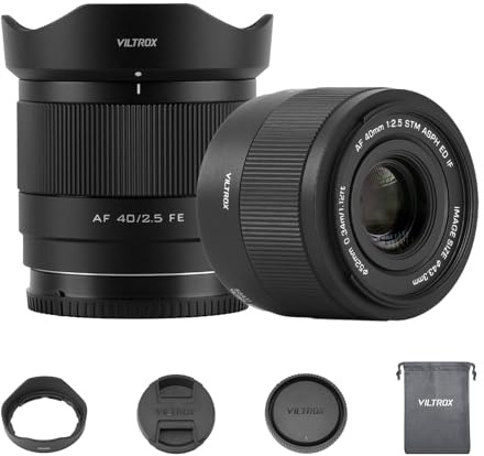 VILTROX 40 mm F2.5 STM fullramar autofokus objektiv för Sony E monteringskamera objektiv standard kameralinser FE stor bländare kompatibel med Sony a7 a7C a7III a7RIII a7RIV a7RV a9