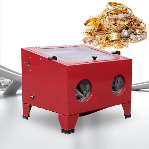 vnmudzeo Sableuse Professionnelle De Table 90 L, pour La DéContamination, L'éLimination De La Rouille, Armoire De Sablage à Sec Commerciale à LED pour PièCes RouilléEs