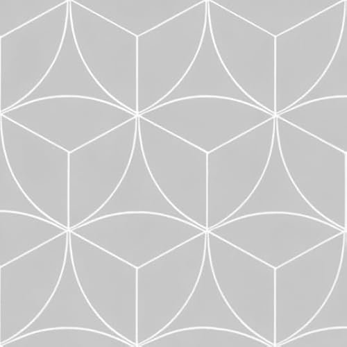 Sol Vinyle Textile économique - Rosace géométrique - Gris - Rouleau de 4m x 3.00m