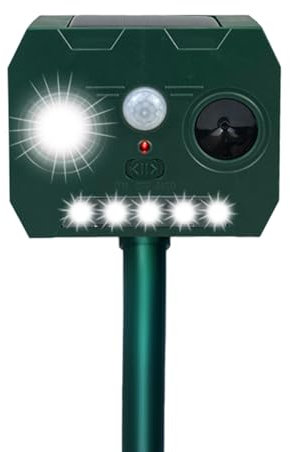 XWGKLN Garten Katzenschreck Solar Ultraschall Tiervertreiber Outdoor Wasserdicht Ultraschall Katzenschreck mit LED Blitz & Infrarot Sensing für Hof Bauernhof Garten Hunde Füchse Vögel