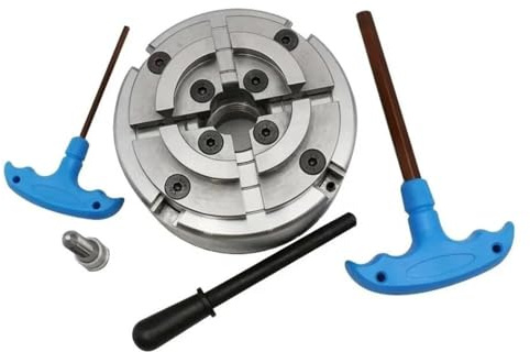 TBGCXJSV 4-Backen-Selbstzentrierfutter für Drechselbank, Holzbearbeitungsfutter, 4 Zoll, 100 mm, Gewinde M33 x 3,5, Klemmung 8–60 mm