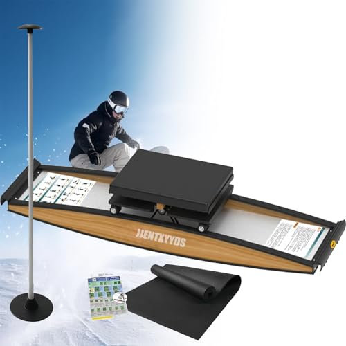 JJENXYYDS Ski-Trainingsgerät, 3D-Crosstrainer, Hüft-Body-Balance-Trainingsgerät, Ski-Trainingsgerät mit Gehstock und Bodenmatte für Taillen-, Bauch- und Beintraining