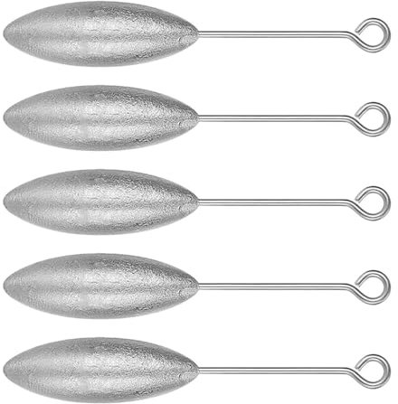 Paquete de 5 pesas de pesca, 100 g de cola larga al aire libre, plomos de fundición de mar para agua salada, surf, playa