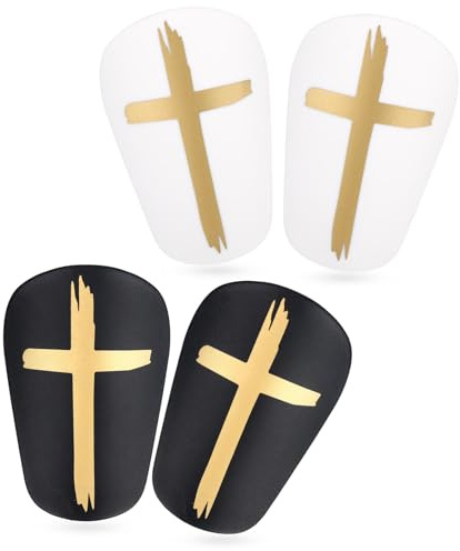 lasuroa 2 Pares Mini Espinilleras de Fútbol, 8 x 5 cm Espinilleras Protectoras de Fútbol Equipo para Adolescentes Niños Adultos Niños y Niñas (Blanco y Negro)