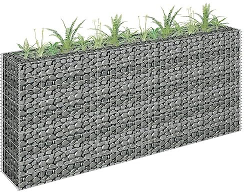 71 Galvanized Steel Gabion Cage Raised Vegetable Bed Outdoor Garden Fencing, Stone Basket Wall Panels for Backyard, Park & Lawn Gardening Durable & Versatile Gardening Solution