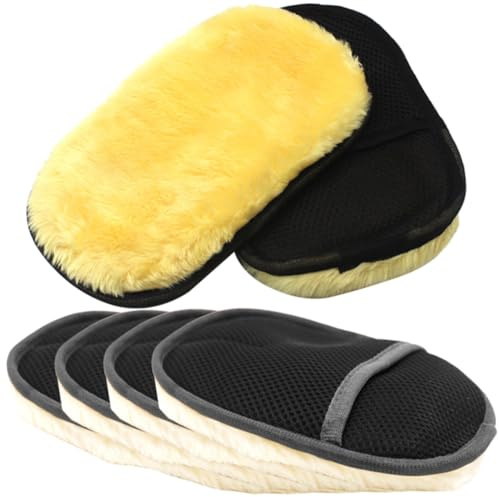 HEALLILY 6 guantes de lana de felpa para lavado de coche, guantes gruesos para limpieza interior exterior, malla de alta densidad, guantes de polvo