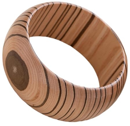 Brazalete de madera ancho retro, fácil de usar, hecho a mano, acabado suave, ligero, resistente, para mujeres y hombres, cómodo brazalete de madera para mujeres, talla única, como se describe