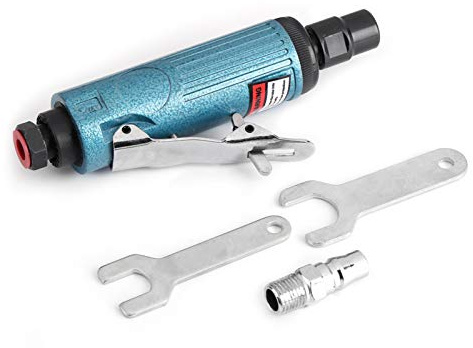 Luft-Stabschleifer, Winkelschleifer, Schneidwerkzeug, 1/4 Zoll, Mini, leicht, Hochgeschwindigkeits-Pneumatik-Polierschleifer für Metallpräzisionsbearbeitung, Splitterblau, 3 mm (Blau)