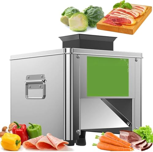 Máquina Cortadora De Carne 850W - Cortadora De Fiambre Profesional, 310r/min, Acero Inoxidable, 150kg/h, Perfecta Para Carnicerías, Restaurantes Y Comedores(7mm)