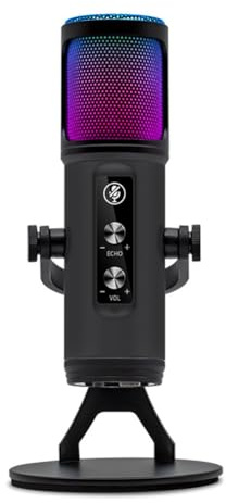 Jnchdghwa Microfono da Gioco RGB con Pulsante di Silenziamento Touch e Illuminazione RGB per Giochi su PC, Karaoke, Registrazione e Streaming.