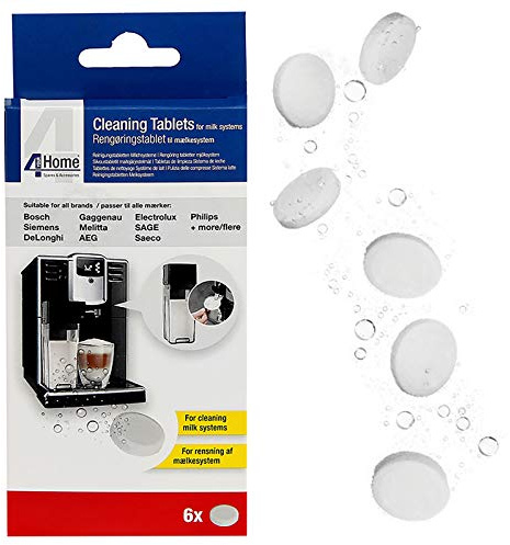 Qualtex Coffee Machine Milk System Cleaning Tablets Compatible With DeLonghi Coffee Machine Makers - 6PK