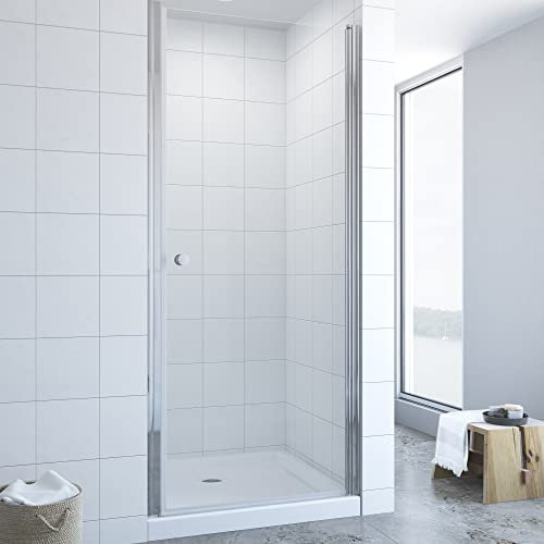 AQUABATOS® 75 x 195 cm Nischentür Dusche Duschtür in Nische Duschabtrennung Pendeltür Drehtür Schwingtür Duschwand Glas aus 6mm ESG Echtglas mit Nano Beschichtung