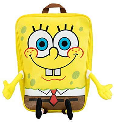 SPONGEBOB FYRKANTIGA Barn Ryggsäck | Pojkar Skolväska | Barnryggsäckar | Gul En Storlek