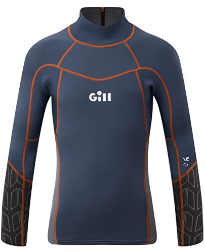 Gill Junior Zenlite 1.5mm Flatlock Neoprene Wetsuit Top - Ocean Steel Grey - Thermal Warm Heat Layer Layers UV Sun
