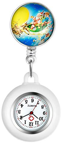 Avaner Weihnachten Krankenschwesteruhren aus Silikon Taschenuhr Schwesteruhr Analog Quarzwerk FOB Uhr für Damen und Herren