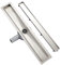 Plumbsys Linear Shower Drain L 80cm,Stainless Steel,2in1 Tile Insert Floor Drain Complete Set ，Shower Drain 360 ° rotatable Siphon with Odor Stop and Hair Strainer ，Drain Channel Extra Flat