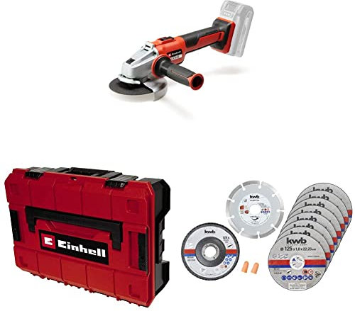 Einhell Professional Akku-Winkelschleifer AXXIO 18/125 Q Li-Solo Power X-Change (18 V, Ø 125 mm, 33 mm Schnitttiefe, Brushless, Quick-Fix-Nut, inkl. Koffer, Trennscheiben-Set, ohne Akku)