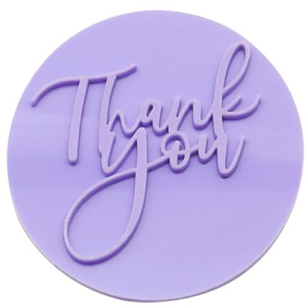 Thank You Embosser Stamp Thank You Custom Cookie Stamps 3D Design Personalised Biscuit Stamp for Baking Round Fondant Stamps for Icing Fondant Cupcake Biscuits Cake Decoration
