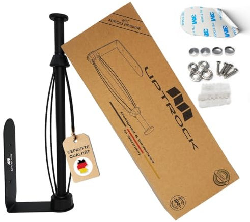 UPTROCK Küchenrollenhalter Edelstahl mit Abrollenbremse für Einhand-Abreißen I ohne Bohren selbetskleben für die Wand I Zewa Rollenhalter in Schwarz mit Dämpfungseffekt I Das praktische Küchengadget