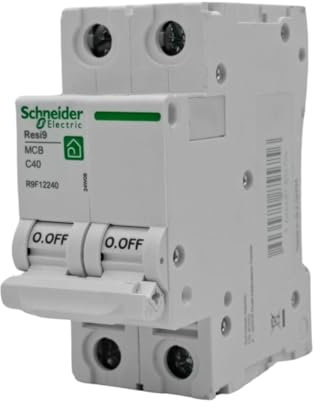 RASMACOR | Interrupteur magnéto-thermique résidentiel 2P 40 A | Disjoncteur 2P 40A | RESI9 R9F12240 | Courbe C | Fréquence 50/60 Hz | Norme UNE/EN 60898-1 CE | 40 Ampères