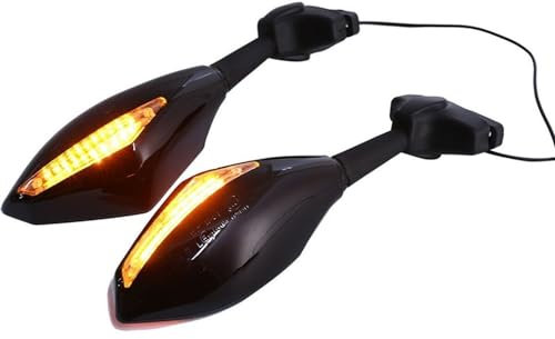 Motorrad Spiegel 1 Paar Motorrad Schwarz Blinker Rückspiegel Lenkerendenspiegel