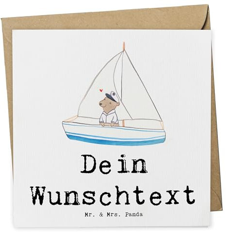 Mr. & Mrs. Panda Personalisierte Deluxe Karte Bär Segeln - Geschenke, Yachtclub, Geschenk, Grußn personalisiert
