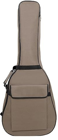 Lidzopas Gitarrentasche, Folk-Gitarrentasche, wasserdichte Hülle, verdickte Baumwolle, Rucksack für Akustik-E-Gitarre, 104,1 cm, braun, One size