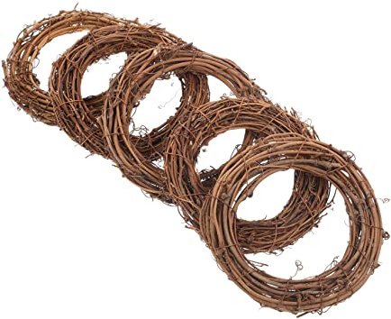 CAXUSD Rebenkranz 12cm Durchmesser Kranz Kreis Rattan Handwerk Für Weihnachten Neujahr Dekorativ