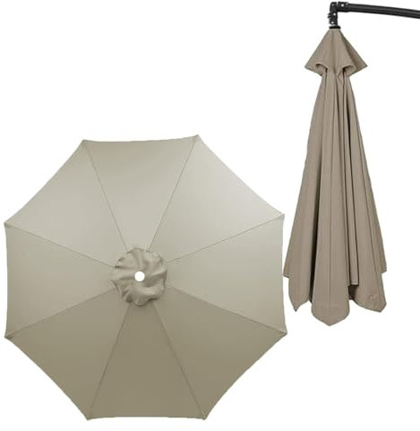 Gartenschirm-Abdeckung, Ersatz für 3 m/2,7 m/2,3 m/2 m Freischwinger-Sonnenschirm, strapazierfähiger Stoff, Baldachin mit 6 oder 8 Armen