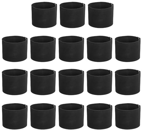 PATIKIL Brassard de Capitaine de Football, 18 pièces Brassardsélastiques pour Le Football Brassardsde Sport pour Jeunes et Adultes Équipe de Football Entraînement Noir