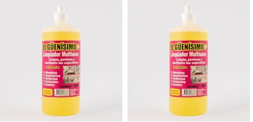 EL GÜENÍSIMO - Limpiador Multiusos - Fórmula Biodegradable - Aroma Fresco Duradero - Formato Recambio - Ideal Cocina, Baño y Más, Multicolor - 1 l (Paquete de 2)