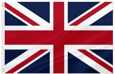 ASUNO UK United Kingdom Flag 90 × 150 CM Polyester British National Banner with 2 Brass Grommets Double Side Vivid Color Fade Resistant for Outside Garden Lawn Patio