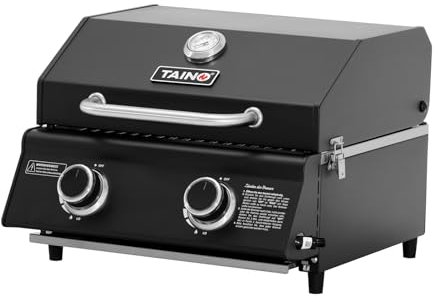 TAINO PLATINUM COMPACT DARK Tischgrill 2 Brenner Gasgrill Kompakt Camping Mini Grill Tragbar BBQ