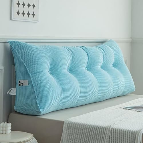 GYWZTJ Rückenkissen Bett, Kissen Bett Rückenlehne, Lesekissen für Bett und Sofa, Bietet Optimalen Supportive Rückenkissen Bett, Bettkissen Rückenlehne mit Praktischen Seitentaschen (B Länge 80cm)