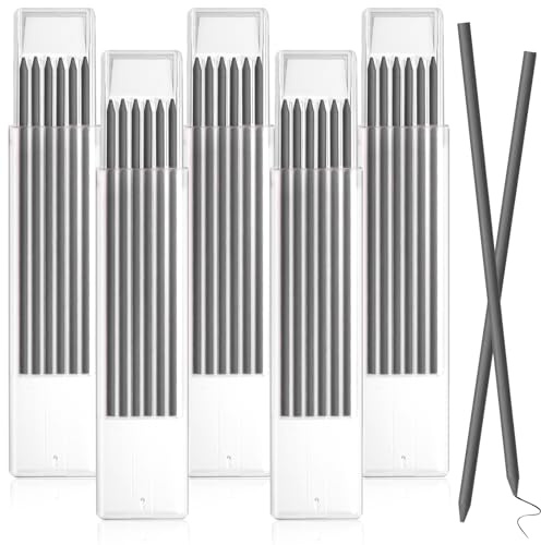 Muyohix 30 Stück 2,8 mm Bleistiftminen für Zimmermannsbleistift, Minen Bleistiftminen für Tischler Bleistift, Solide Tieflochmarker Konstruktion Bleistift Ersatzminen für Architekt Zeichnen (Schwarz)