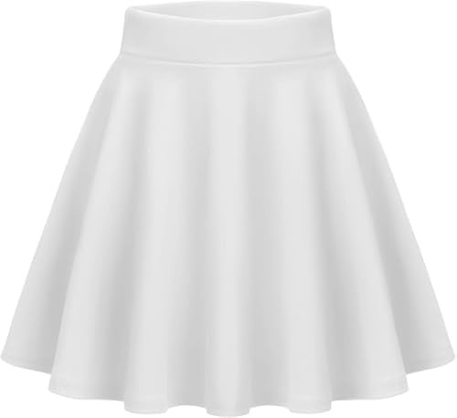 Avidlove Minikjol med hög midja, veckad skaterkjol, ledig tennis, skola, kjol, sexig, skolflicka, fest, cosplay, kort kjol, Vitt, M