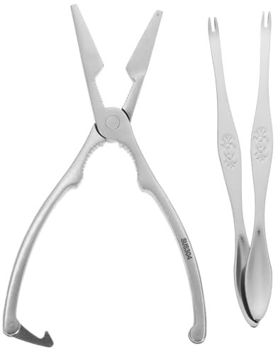 PRETYZOOM 3 Piezas Herramientas para Comer Pinzas de Cangrejo y Langosta de Aleación de Zinc Utensilios Resistentes y Portátiles para del