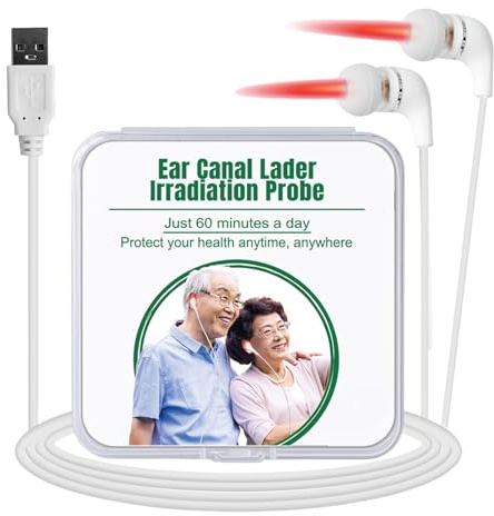 Cuffie leggere rosse per acufene, dispositivo da 650 Nm | Strumento di calmante portatile per alleviare lo stress e il recupero 'udito | Attrezzature non scivolose per dormire, uso domestico | Strumento rilassante per orecchie non slip, strumento di rilievo 'acufene