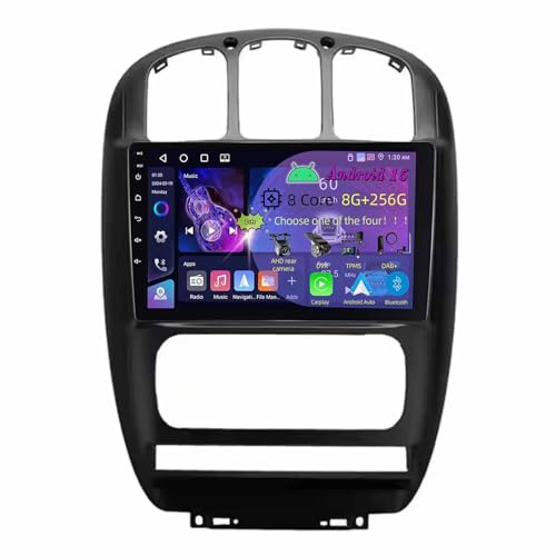 10 Pollici Doppio Din Android 15 Autoradio per Chrysler Grand Voyager RS 2000-2012 con Car Play Telecamera Posteriore Comandi al volante Bluetooth GPS FM Radio WIFI(C2 3+32G)