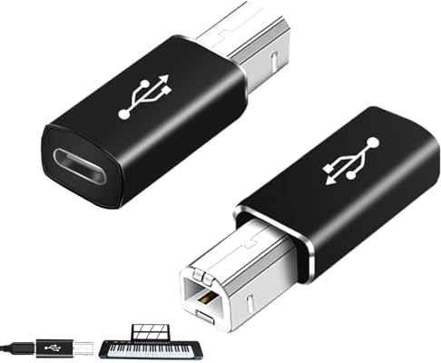 DONOONIS Adaptateur USB C Femelle vers Imprimante Mâle, 2 Pièces Adaptateur USB B Supporte La Synchronisation des Données Compatible avec MIDI, Imprimantes, Piano Electrique
