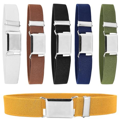 ywchoshe 6 Stück Elastische Gürtel Kindergürtel ohne Schnalle, Elastischer Kindergürtel Jungen Mädchen, Verstellbarer Stretch Gürtel für 2-15 Jahre, Jeans Hosen Kleid